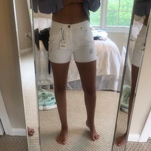 ZARA white high waisted shorts